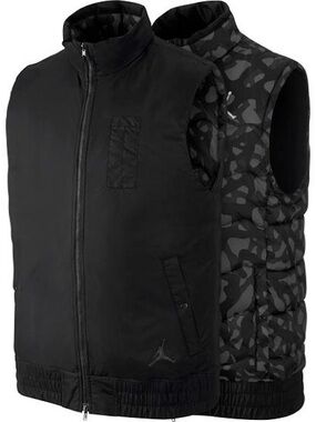 Jordan Fly Vest Reversible Black Cool Grey Camo Insulated Water Repellant